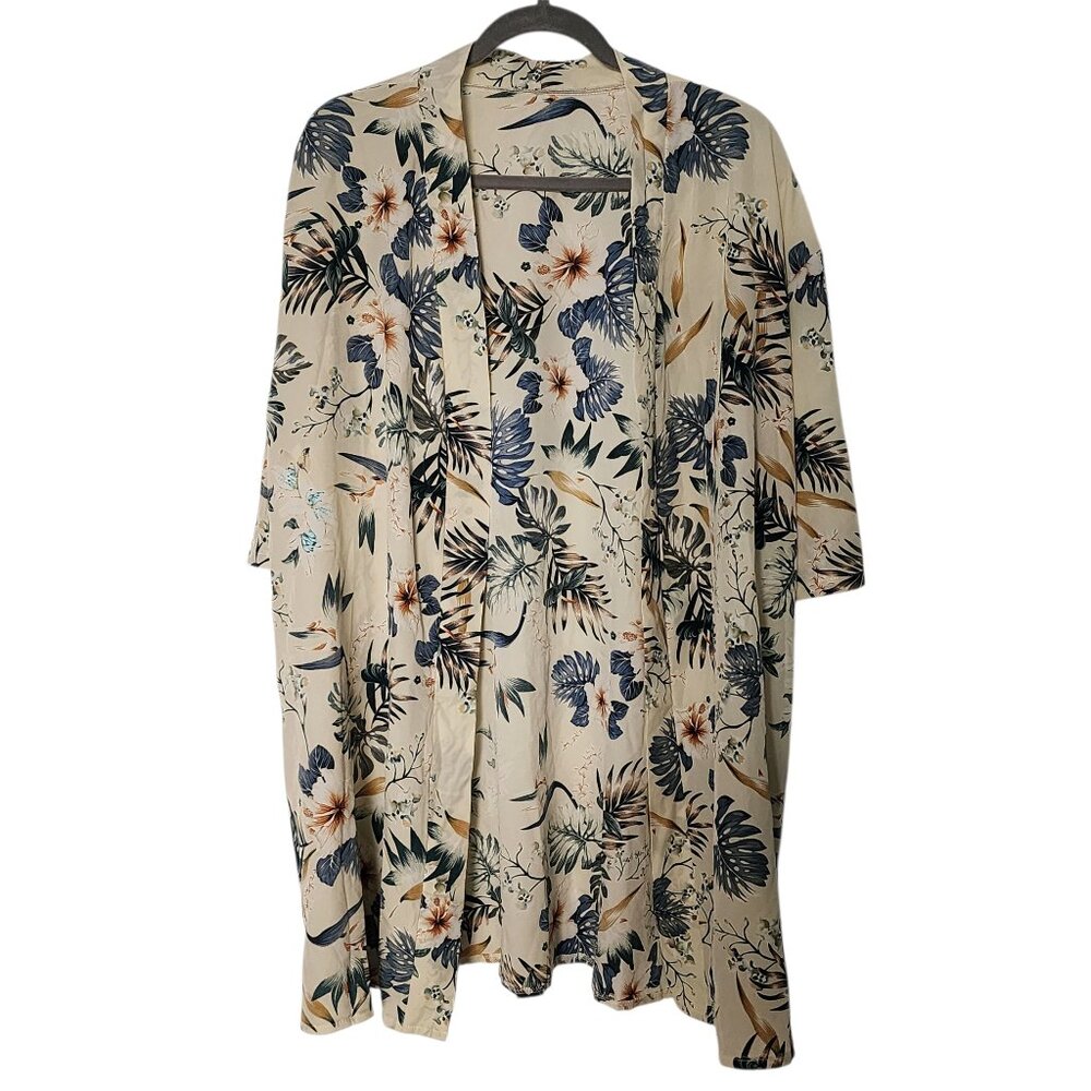 177. Women's X-Large Plus Beach Floral Open Shirt w/ Matching Shorts